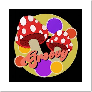 Groovy Mushroom design Posters and Art